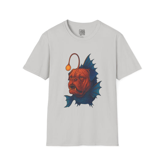 Printify T-Shirt S / Ice Grey Angler Pup – Dougue de Bordeaux Monster Shirt (Unisex)