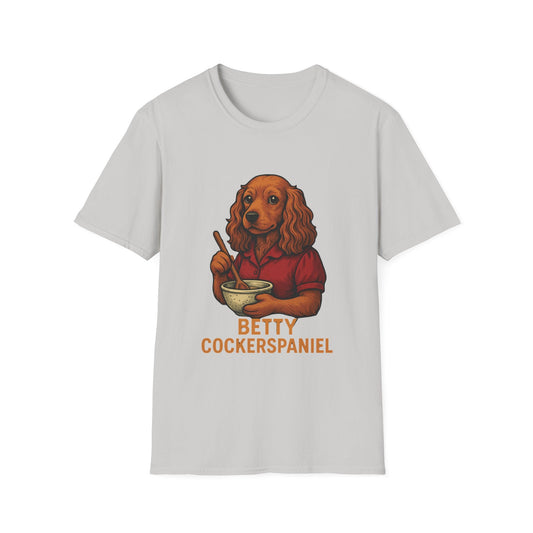 Printify T-Shirt S / Ice Grey Betty Cockerspaniel – Funny Dog Cooking Pun Shirt (Unisex)