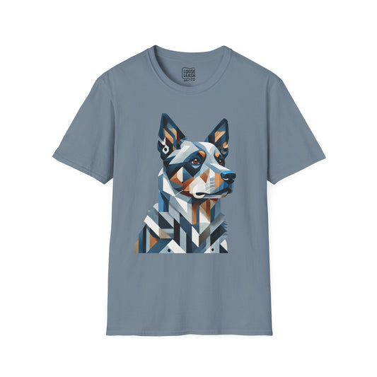 Printify T-Shirt S / Stone Blue Blue Heeler Geometry – Abstract Dog Art Shirt (Unisex)