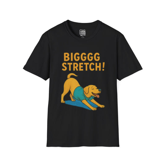 Printify T-Shirt XS / Black BIGGGG STRETCH! – Unisex Yellow Lab Yoga Tee