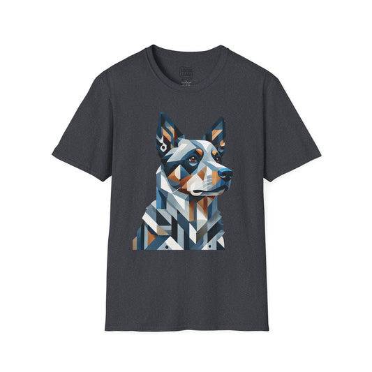 Printify T-Shirt XS / Dark Heather Grey Blue Heeler Geometry – Abstract Dog Art Shirt (Unisex)