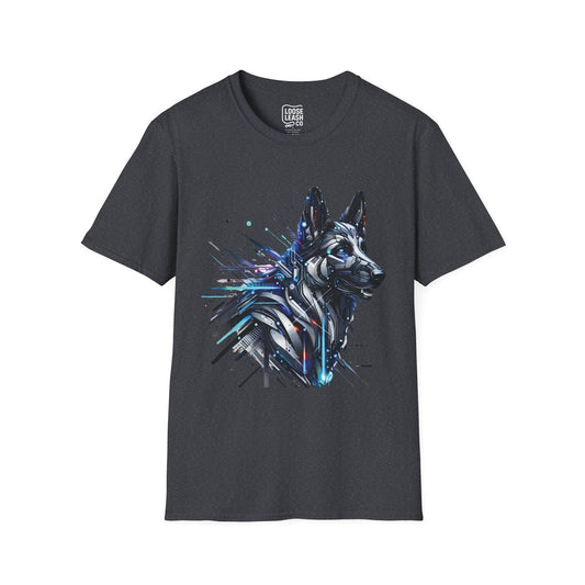 Printify T-Shirt XS / Dark Heather Grey Cyber Sentinel – German Shepherd Unisex Tee
